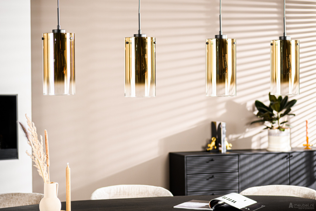Hanglamp 4 lichts Goud 120cm – foto 3 – A-meubel