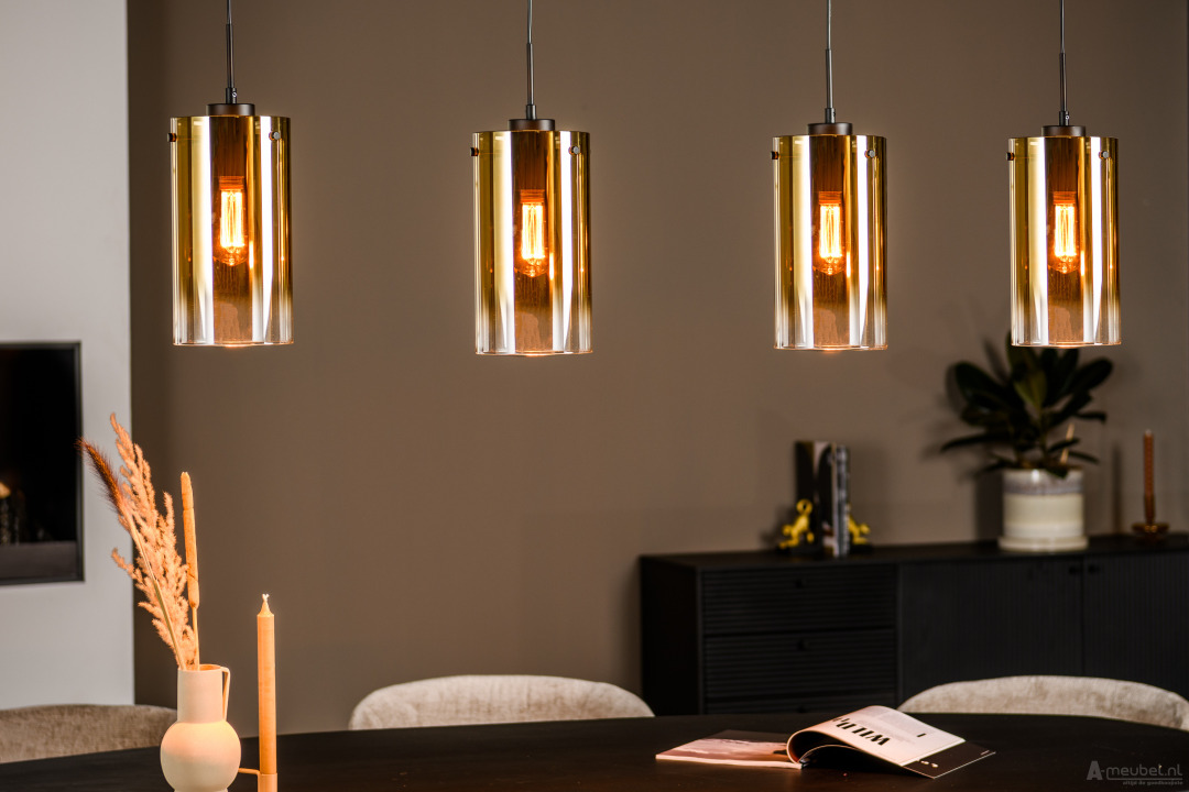 Hanglamp 4 lichts Goud 120cm – foto 4 – A-meubel