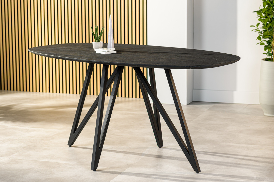 Eettafel Mira Zwart Klein 160cm – foto 2 – A-meubel