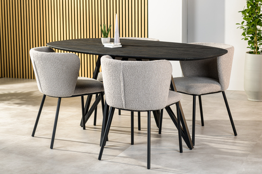 Eettafel Mira Zwart Klein 160cm – foto 3 – A-meubel