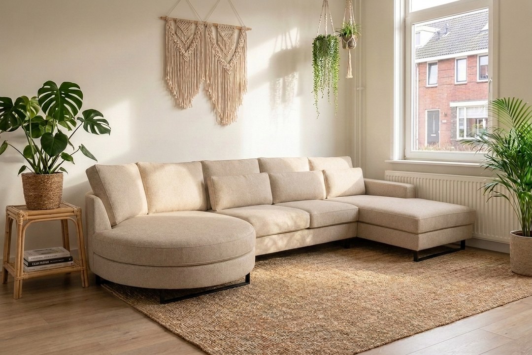Bank Amstelveen Longchair Rond + 2 Zits + Longchair 382cm – foto 2 – A-meubel