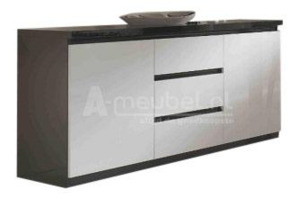 Rilland Dressoir Klein Zwart Wit 165cm – foto 2 – A-meubel