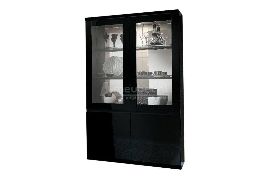 Rhee Vitrinekast Zwart 115cm – foto 2 – A-meubel