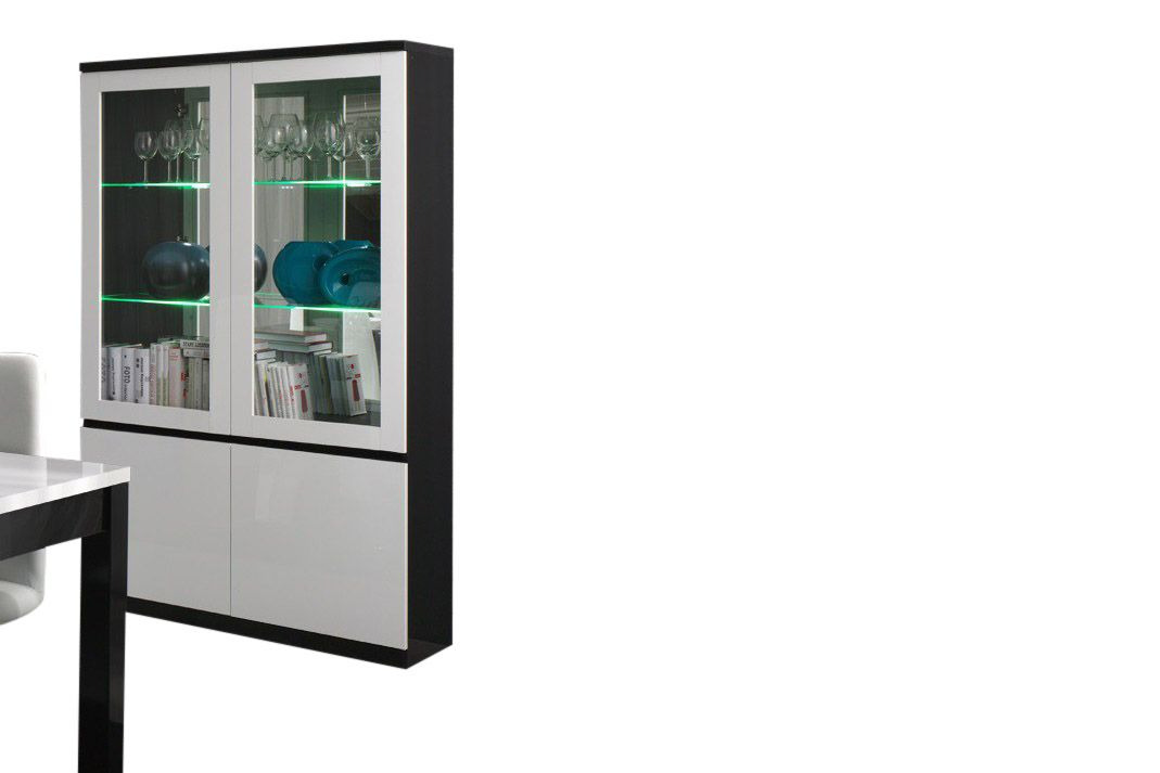 Rilland Vitrinekast Zwart Wit 115cm – foto 2 – A-meubel