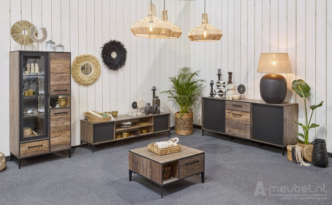 Woonkamerset Pieterburen Donker Hout – foto 2 – A-meubel