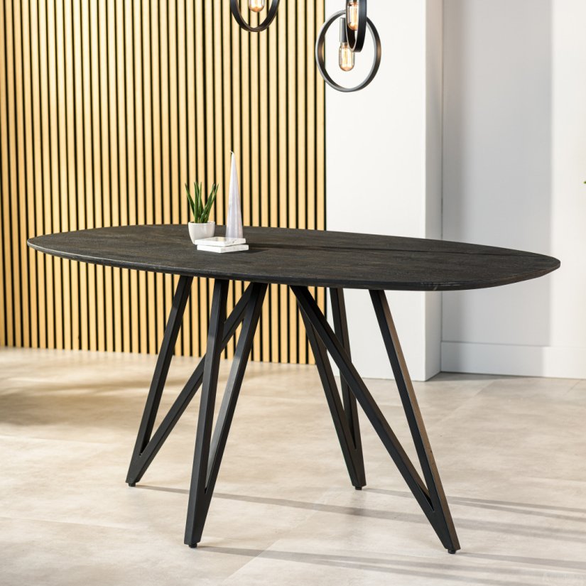 Eettafel Mira Zwart Klein 160cm – A-meubel