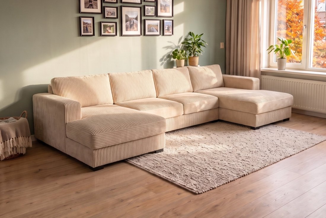 U-bank Almere Longchair + 2 Zits + Longchair in beige – foto 2 – A-meubel