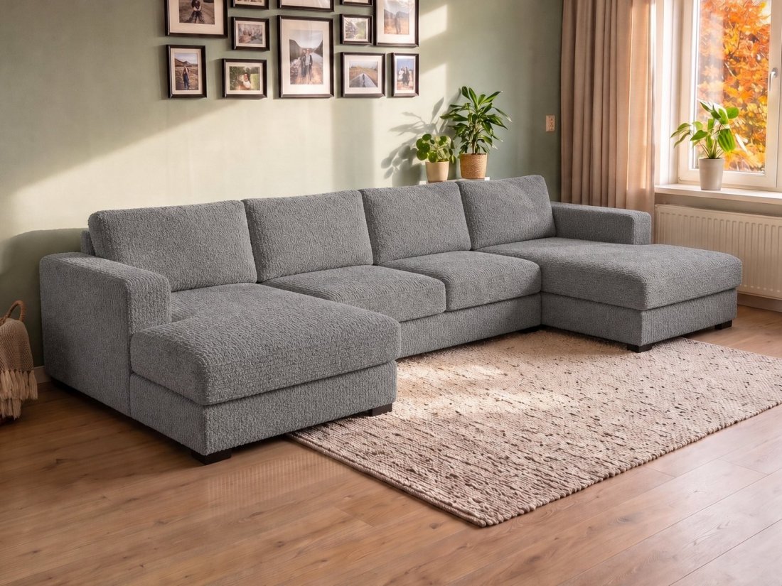 Almere Longchair + 2 zits + Longchair in grijs – kleurimpressie – A-meubel