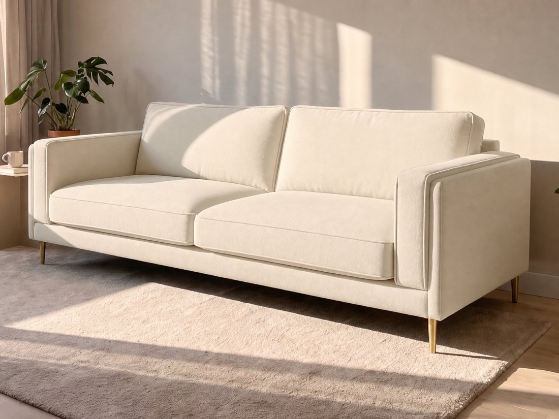 Alverna 2.5 Zits in creme – kleurimpressie – A-meubel