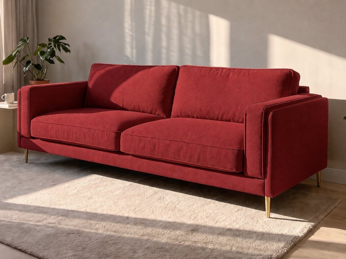 Alverna 2.5 Zits in rood – kleurimpressie – A-meubel