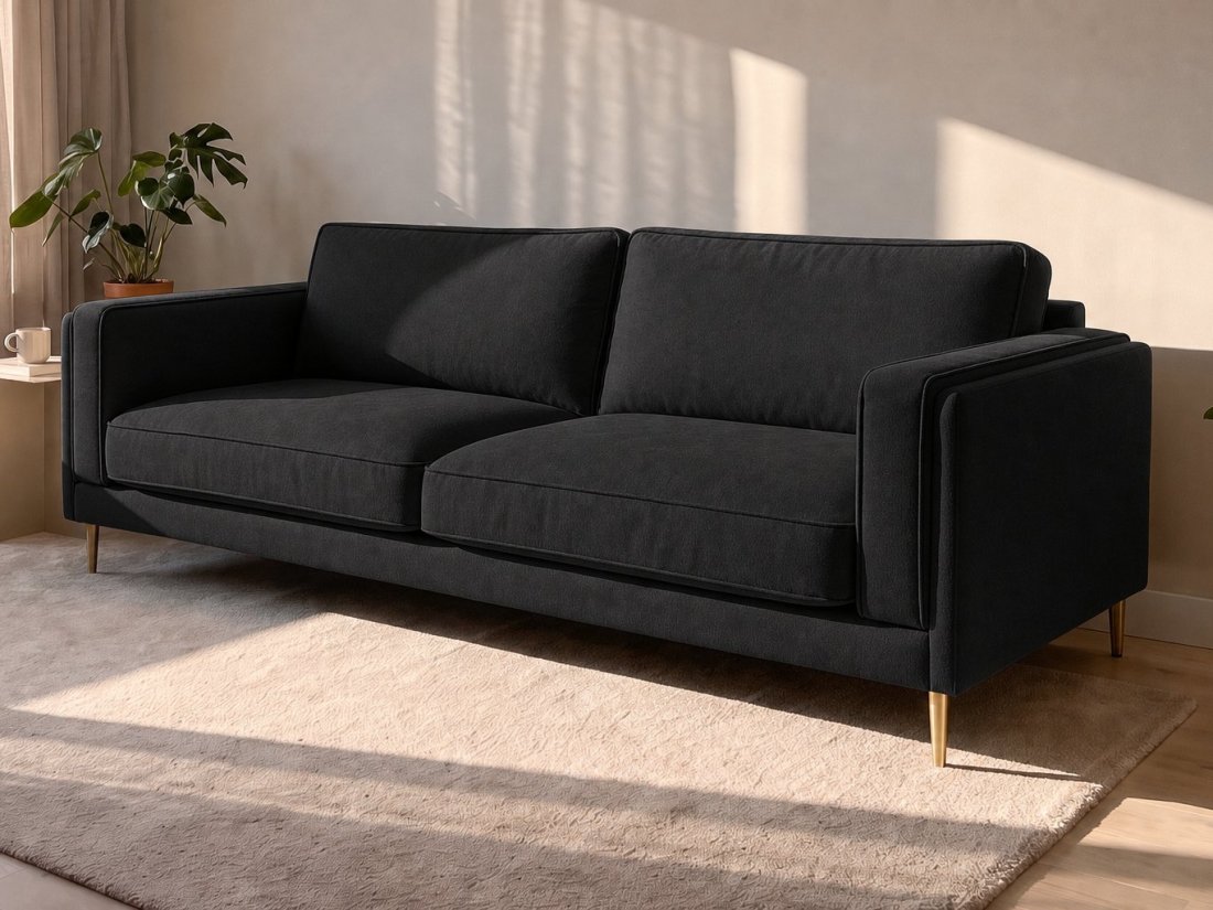 Alverna 2.5 Zits in zwart – kleurimpressie – A-meubel