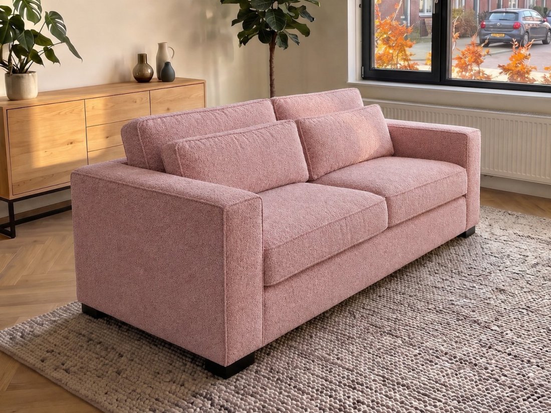 Amsterdam 2 zits in roze – kleurimpressie – A-meubel