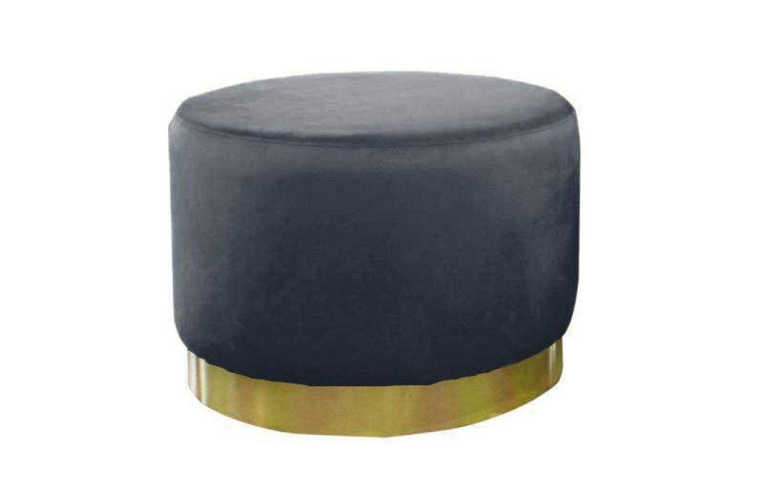 Poef Lexmond 60x45cm met spiegelrand Antraciet – A-meubel