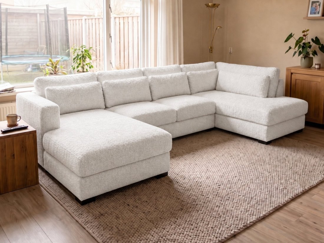 Arnhem Longchair + 2 zits + Longchair in wit – kleurimpressie – A-meubel