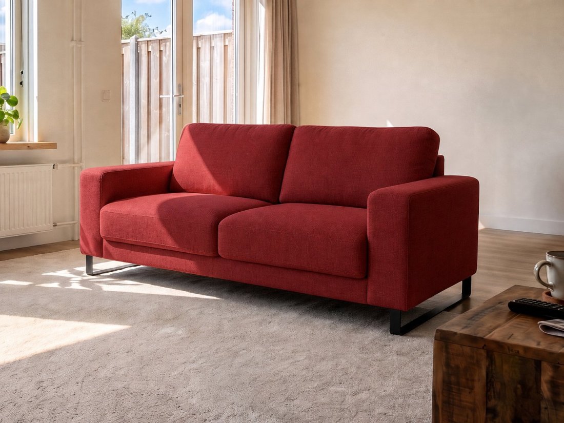 Baarlo 2.5 Zits in rood – kleurimpressie – A-meubel