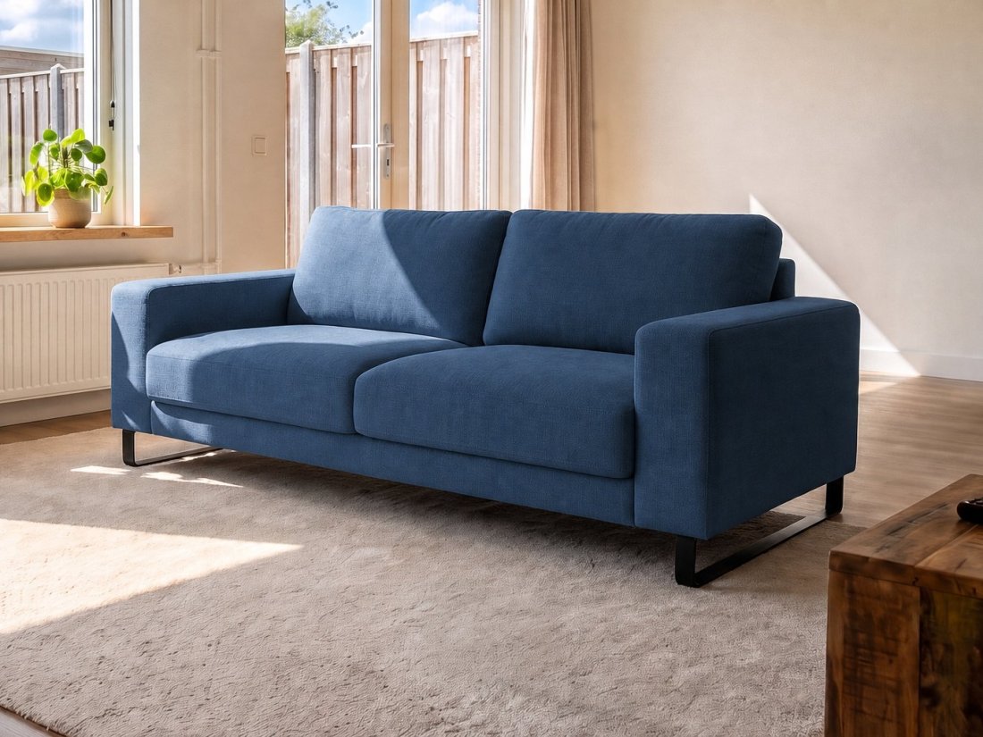 Baarlo 3 Zits in blauw – kleurimpressie – A-meubel