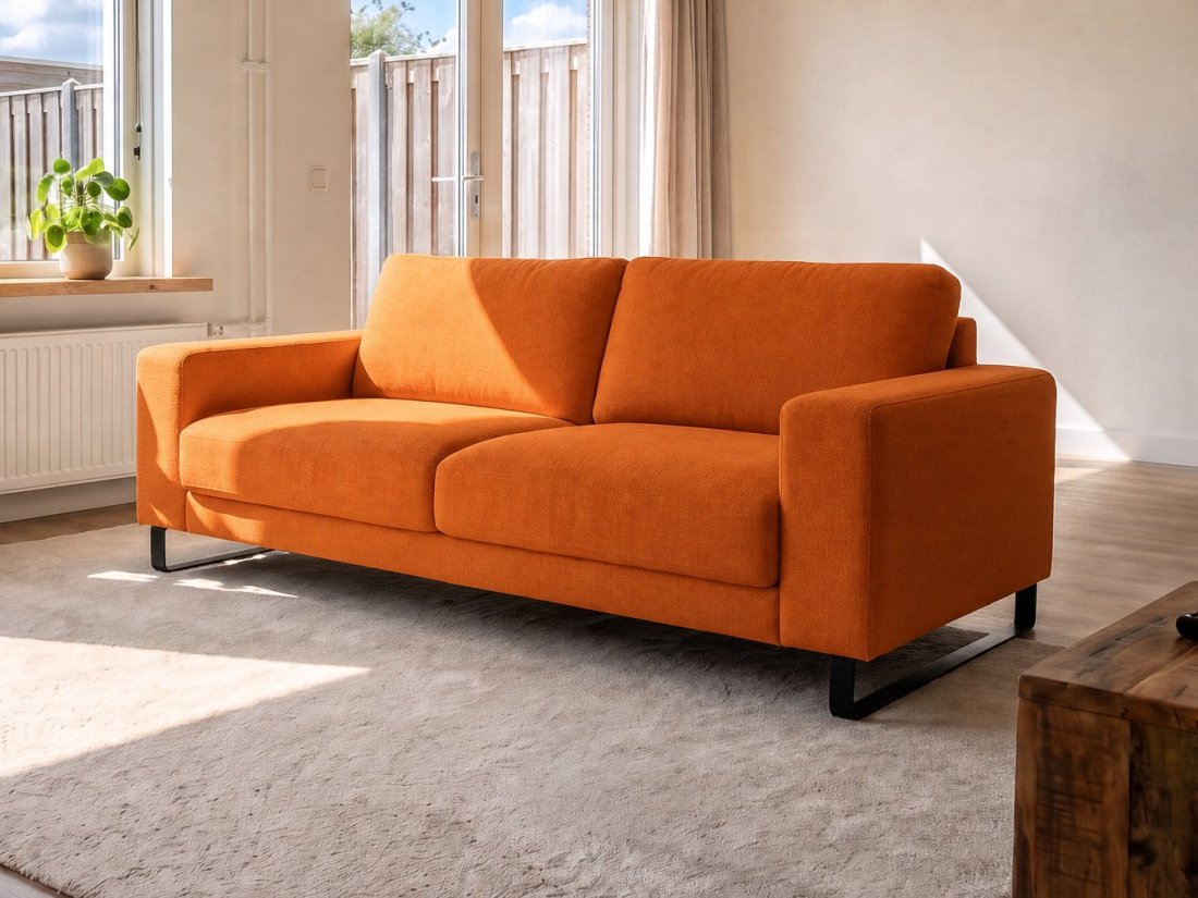 Baarlo 3 Zits in oranje – kleurimpressie – A-meubel