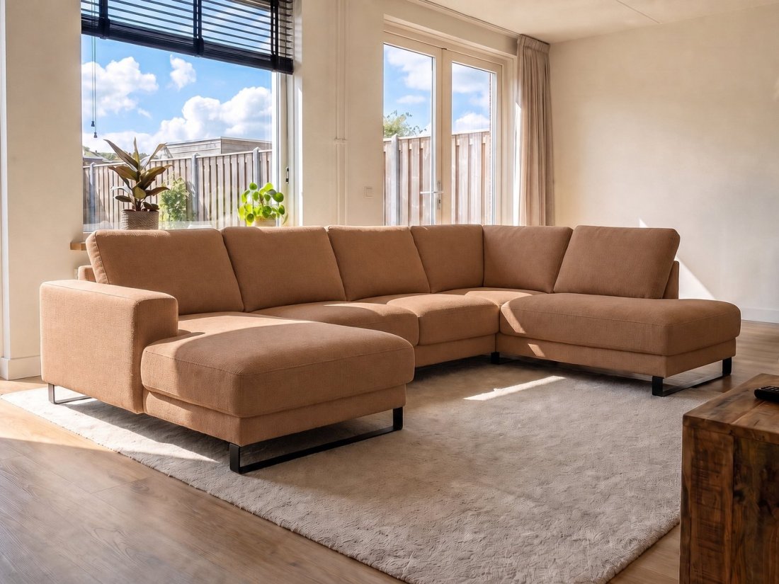 Baarlo U-Bank in cognac – kleurimpressie – A-meubel