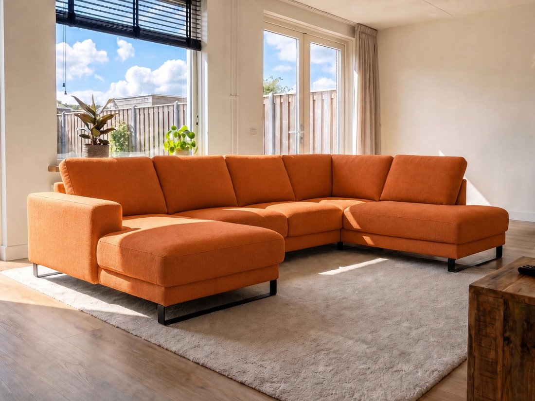 Baarlo U-Bank in oranje – kleurimpressie – A-meubel