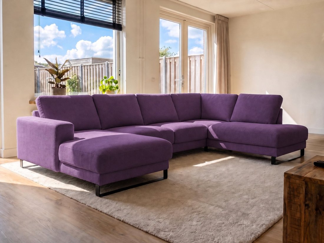 Baarlo U-Bank in paars – kleurimpressie – A-meubel