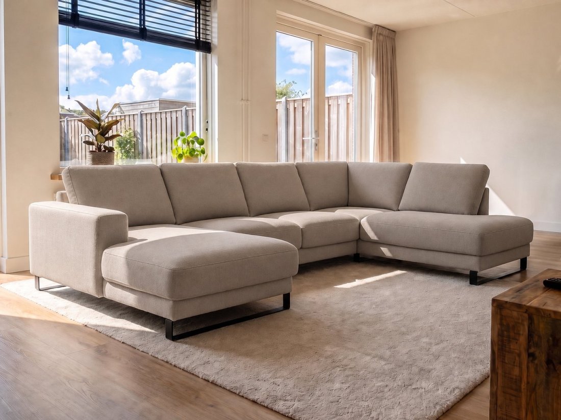 Baarlo U-Bank in taupe – kleurimpressie – A-meubel