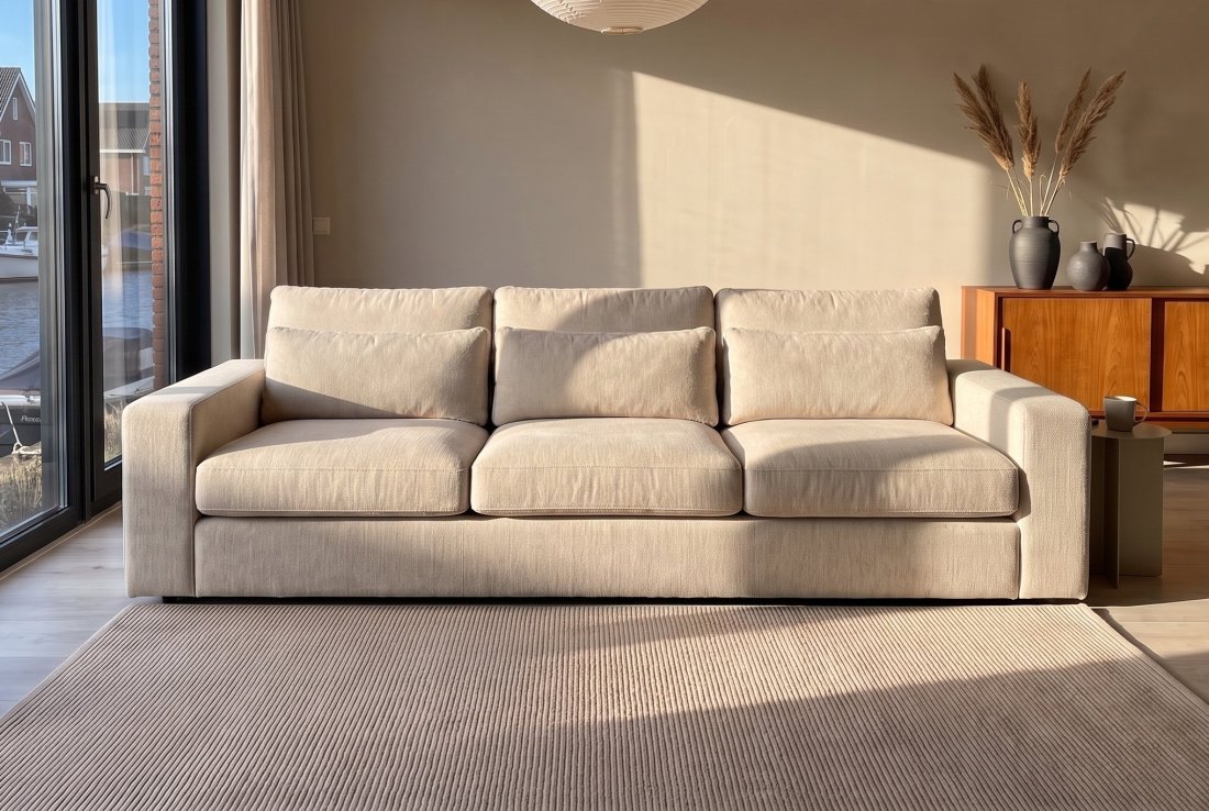 Rechte bank Bank XL Terheijden Bank XL (VASTE HOES) in beige – foto 2 – A-meubel