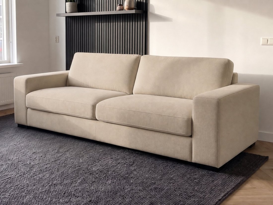 Berlicum 2.5 Zits Bank in beige – kleurimpressie – A-meubel
