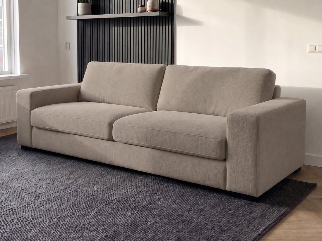 Berlicum 2.5 Zits Bank in taupe – kleurimpressie – A-meubel