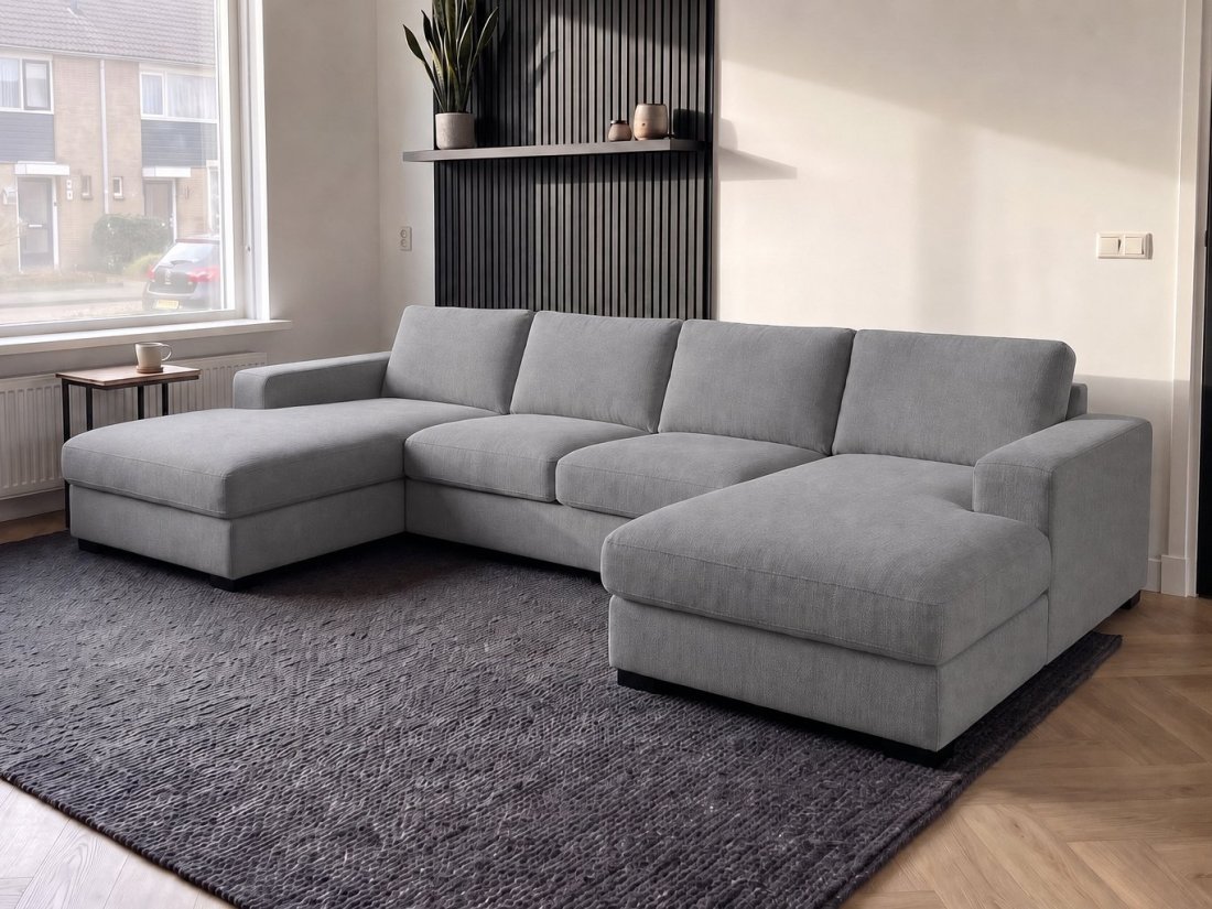 Berlicum Longchair + 2.5 + Longchair in grijs – kleurimpressie – A-meubel