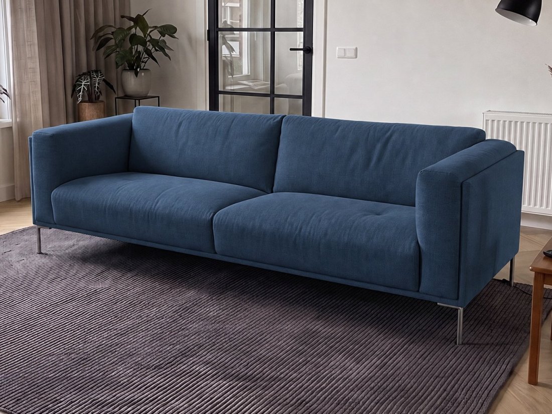 Bern 2.5 Zits Bank in blauw – kleurimpressie – A-meubel