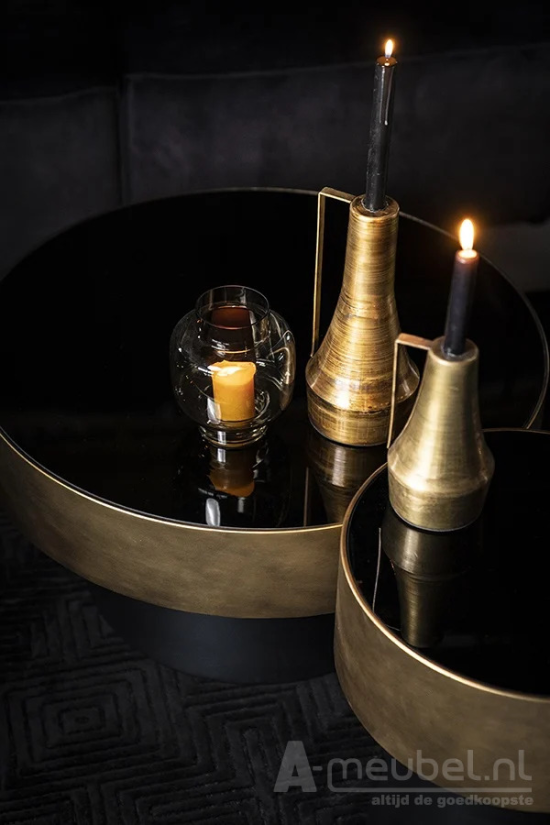 Bijzettafel Bunga 40cm - Goud/Zwart - 210038 – foto 4 – A-meubel