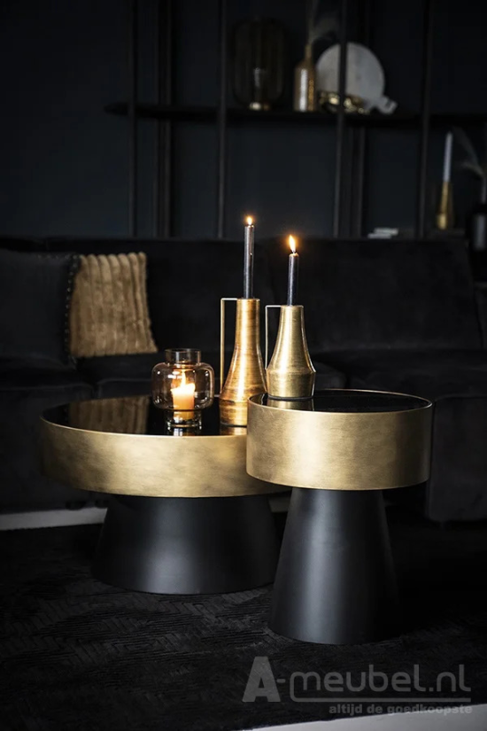 Bijzettafel Bunga 40cm - Goud/Zwart - 210038 – foto 5 – A-meubel