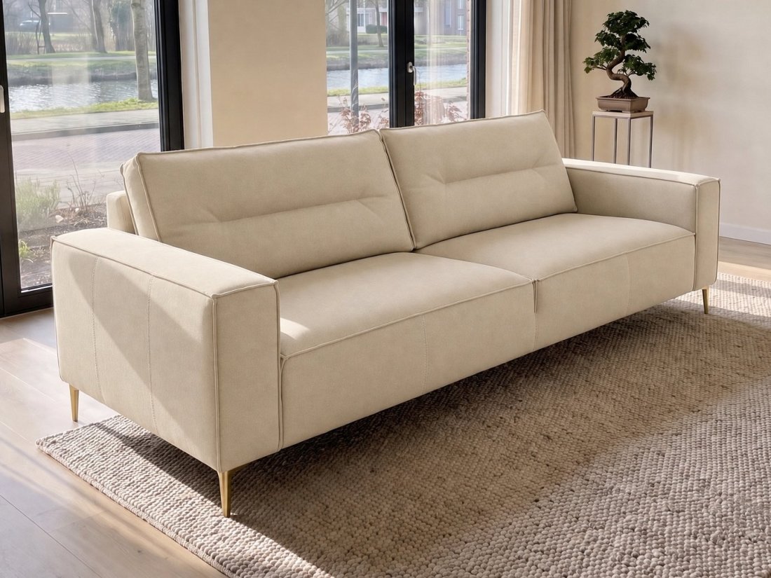Capelle 3-Zits in beige – kleurimpressie – A-meubel
