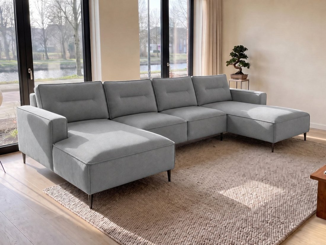 Capelle Longchair + 2 + Longchair in grijs – kleurimpressie – A-meubel
