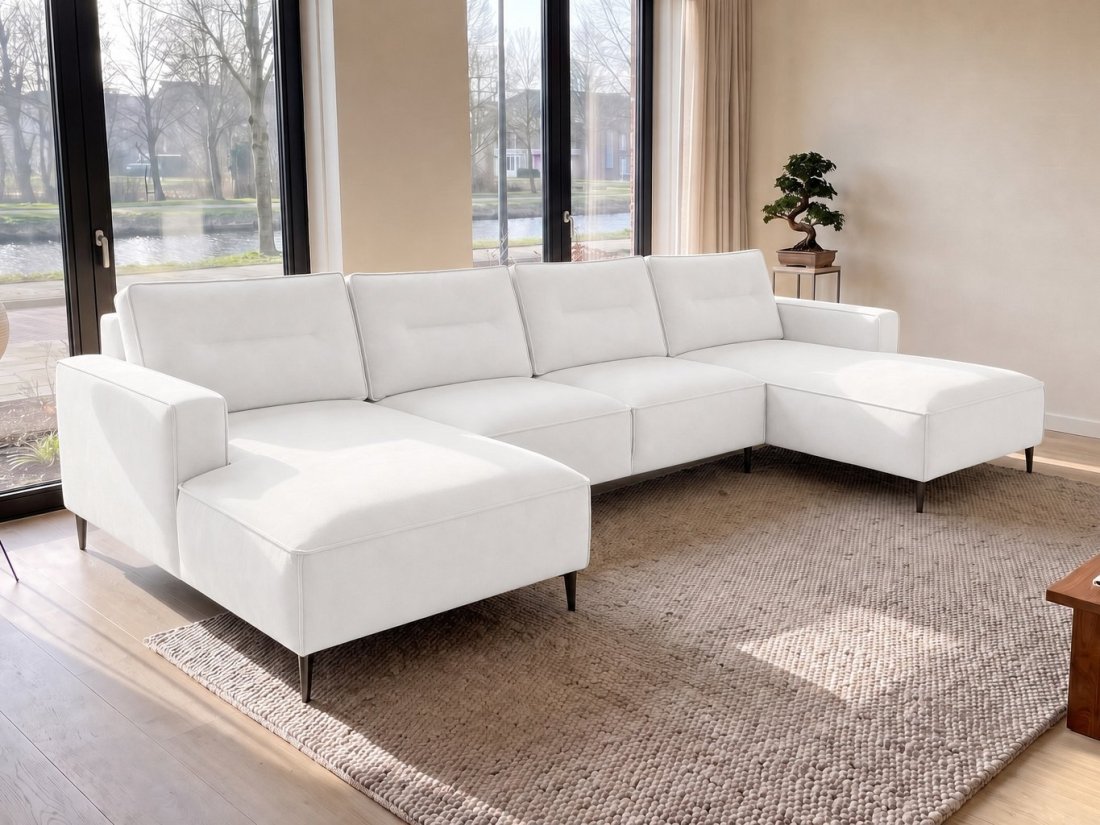 Capelle Longchair + 2 + Longchair in wit – kleurimpressie – A-meubel