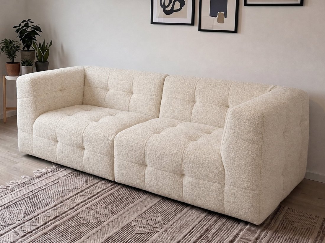 Castricum 2 Zits Bank in creme – kleurimpressie – A-meubel