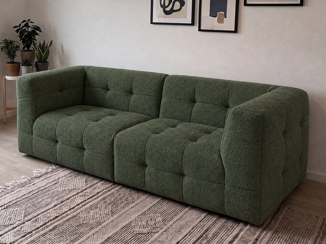Castricum 2 Zits Bank in groen – kleurimpressie – A-meubel