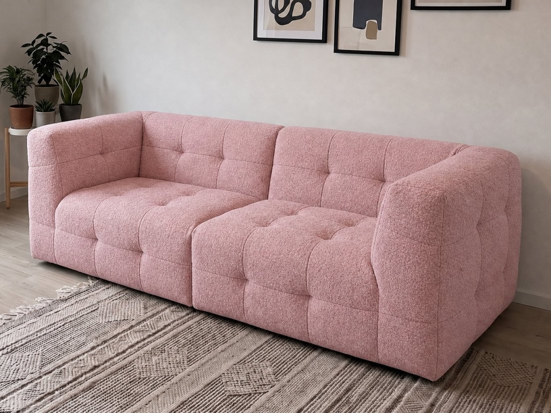 Castricum 2 Zits Bank in roze – kleurimpressie – A-meubel
