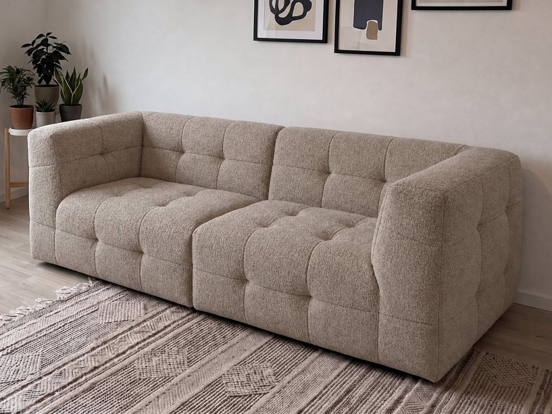Castricum 2 Zits Bank in taupe – kleurimpressie – A-meubel