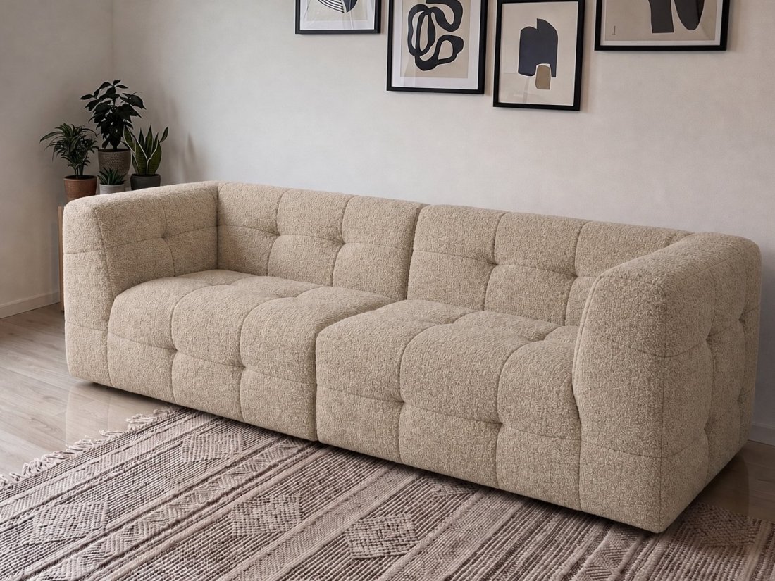 Castricum 3 Zits Bank in beige – kleurimpressie – A-meubel