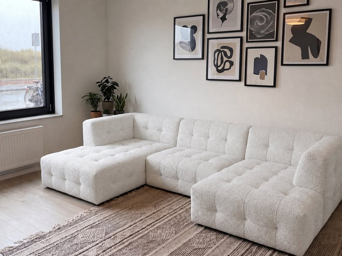 Castricum Longchair + 2 Zits + Longchair in wit – kleurimpressie – A-meubel