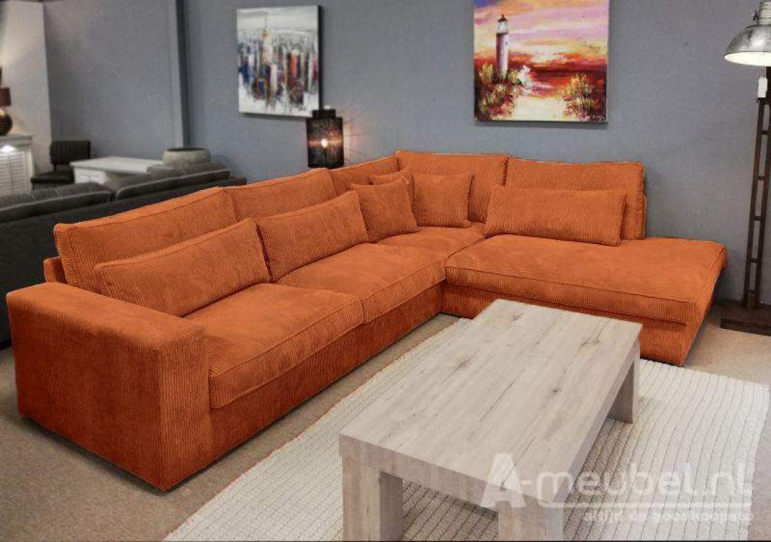 Hoekbank Ijsselstein Cognac – A-meubel