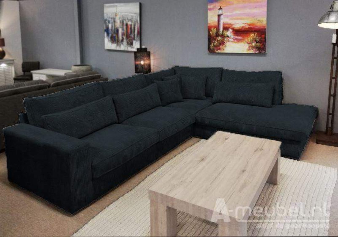 Hoekbank Ijsselstein Zwart – A-meubel