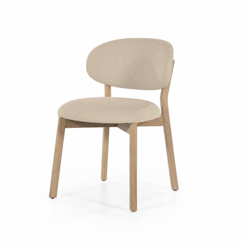 Eetkamerstoel Mikky Naturel hout - Beige Moon - 96174 in beige – kleurimpressie – A-meubel