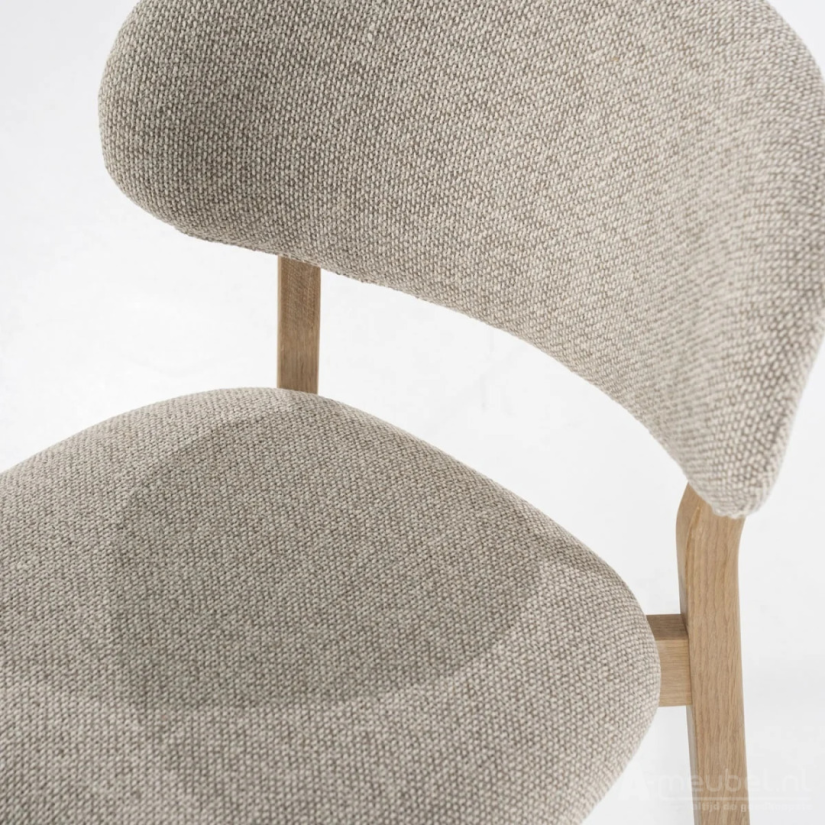 Eetkamerstoel Mikky Naturel hout - Taupe Moon - 96175 51cm – foto 7 – A-meubel