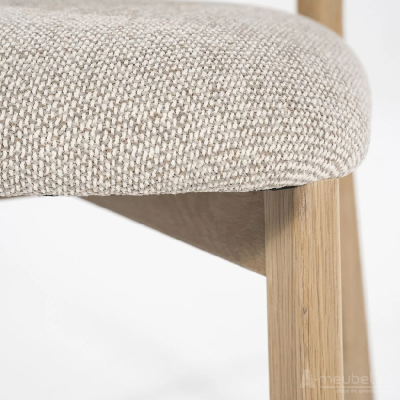 Eetkamerstoel Mikky Naturel hout - Taupe Moon - 96175 51cm – foto 9 – A-meubel