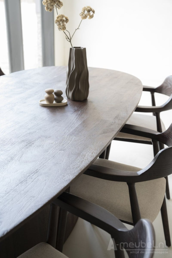 Eettafel Aron ovaal 300x110 - Bruin - 95672 300cm – foto 3 – A-meubel