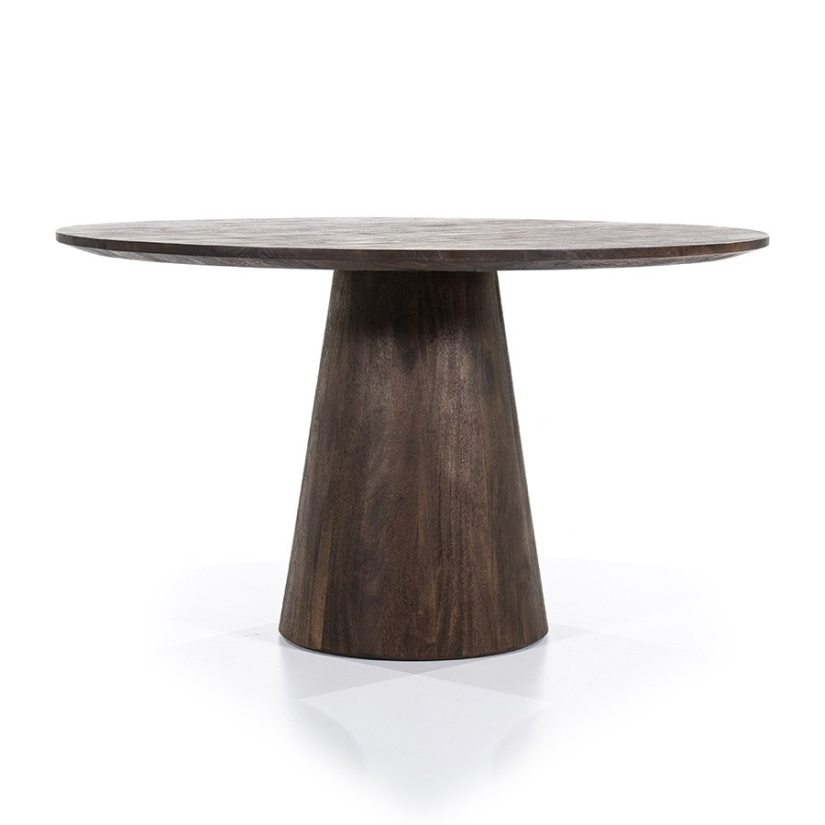 Eettafel Aron Rond - 130cm - Bruin - 95656 – A-meubel
