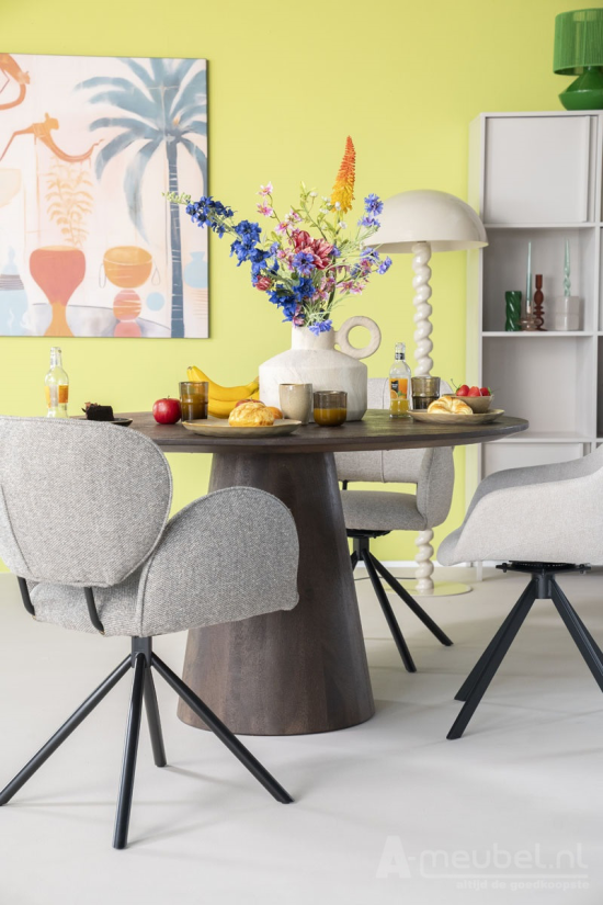Eettafel Aron Rond - 130cm - Bruin - 95656 – foto 4 – A-meubel