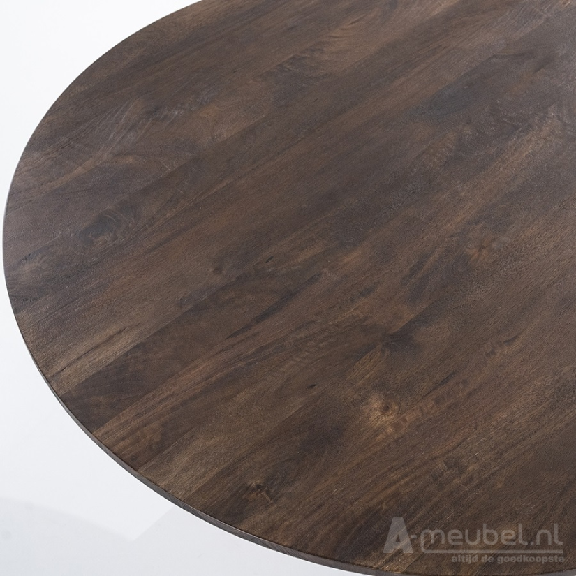 Eettafel Aron Rond - 130cm - Bruin - 95656 – foto 8 – A-meubel